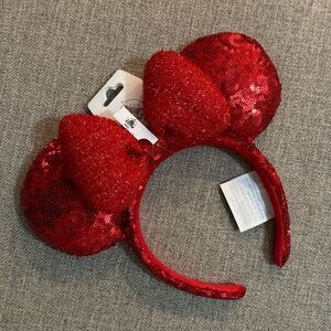 Disney Holiday Sequins RED Ears Headband